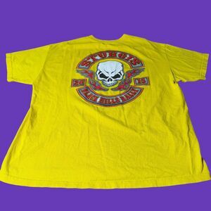 Sturgis Motorcycle Shirt Adult 2XL Yellow Skull Logo Black Hills Rally 2015 Men
